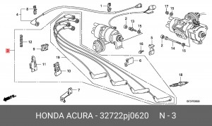 Ккомплект проводов зажигания 32722PJ0620 HONDA