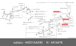 Кронштейн, система выпуска ОГ 44031AA040 SUBARU