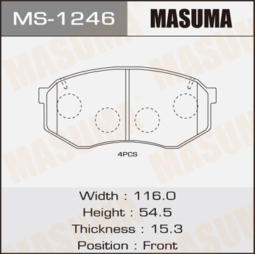 Колодки тормозные дисковые MS1246 MASUMA