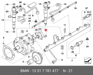 Болт 13 51 7 781 477 BMW