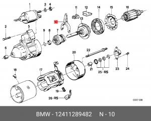 рычаг включения, стартер 12 41 1 289 482 BMW