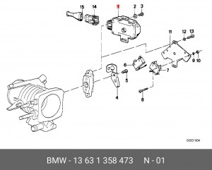 Датчик, положение дроссельной заслонки 13 63 1 358 473 BMW