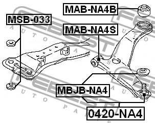 Сайлентблок MSB-033 FEBEST