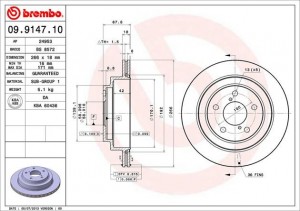 Тормозной диск 09.9147.10 BREMBO