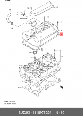 Прокладка крышки ГБЦ 11189-78G01 SUZUKI