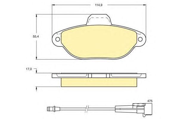 Комплект тормозных колодок, диско 6111153 GIRLING