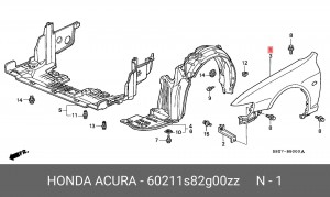 Крыло 60211S82G00ZZ HONDA