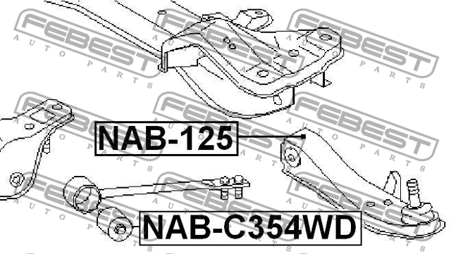 Сайлентблок NAB-C354WD FEBEST