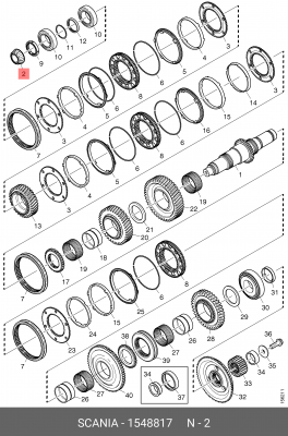 Подшипник, ступенчатая коробка передач 1548817 SCANIA