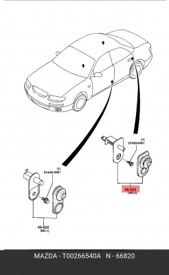 Выключатель концевой двери T002-66-540A MAZDA