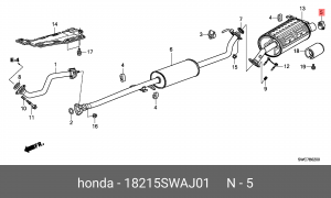 Резинка крепления глушителя 18215SWAJ01 HONDA
