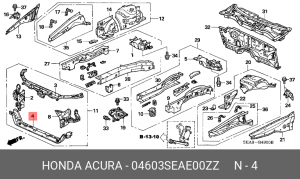Балка крепления радиатора 04603SEAE00ZZ HONDA