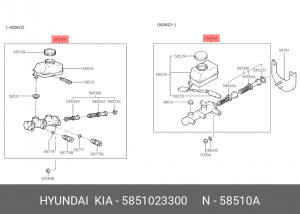 Главный тормозной цилиндр 5851023300 HYUNDAI KIA