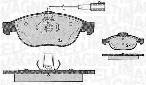 Комплект тормозных колодок, диско 430216171161 MAGNETI MARELLI