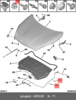 Клипса обшивки 6992 40 CITROEN PEUGEOT