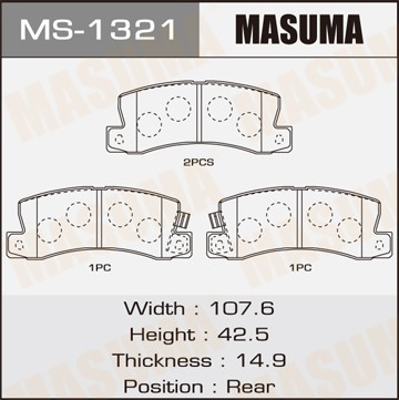 Колодки тормозные дисковые MS1321 MASUMA