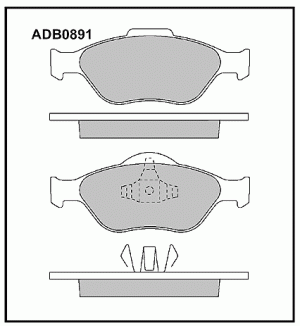 Колодки тормозные дисковые ADB0891 ALLIED NIPPON