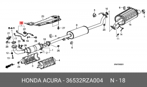 Датчик кислородный (лямбда-зонд) 36532RZA004 HONDA