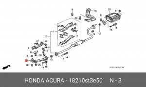 Выпускной трубопровод 18210ST3E50 HONDA