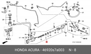 Главный цилиндр, система сцепления 46920S7A003 HONDA