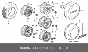 Колпак декоративный колесного диска 44732S9A000 HONDA