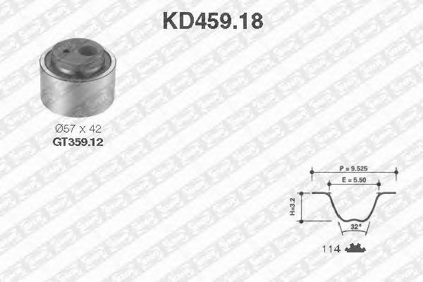 Комплект ремня ГРМ KD459.18 NTN SNR