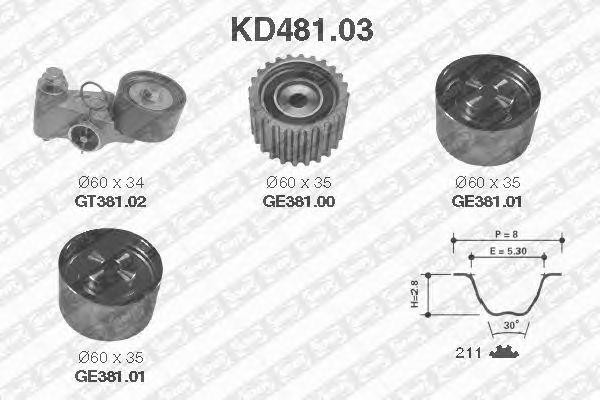 Комплект ремня ГРМ KD48103 NTN SNR