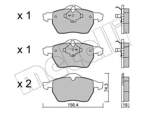 Комплект тормозных колодок, диско 2203141 METELLI