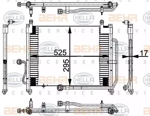 Конденсатор, кондиционер 8FC351037121 HELLA