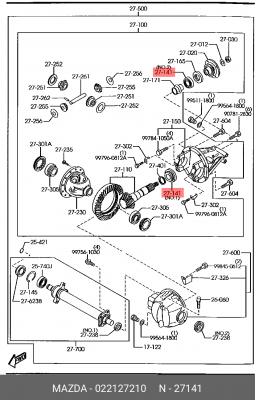 Подшипник ступицы колеса 022127210 MAZDA