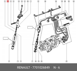 Зазубренный штифт 7701026849 RENAULT