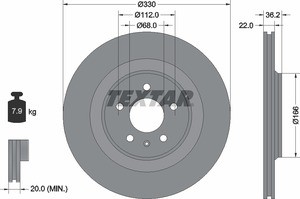 Диск тормозной 92160300 TEXTAR