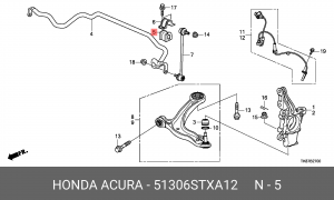 Втулка стабилизатора 51306STXA12 HONDA