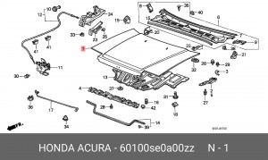 Капот двигателя 60100SE0A00ZZ HONDA