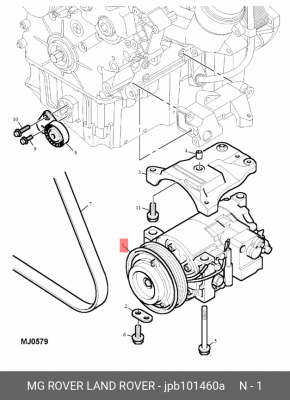 Компрессор, кондиционер JPB101460A MG ROVER LAND ROVER