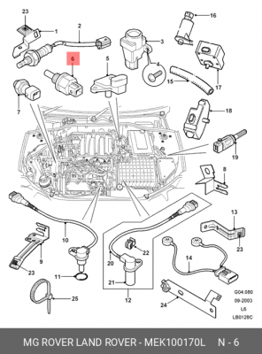 Температурный датчик охлаждающей жидкости MEK100170L LAND ROVER
