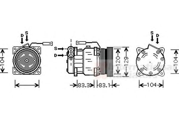 Компрессор, кондиционер 0100K093 VAN WEZEL