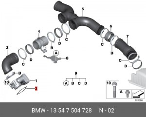 Патрубок дроссельной заслонки 13547504728 BMW