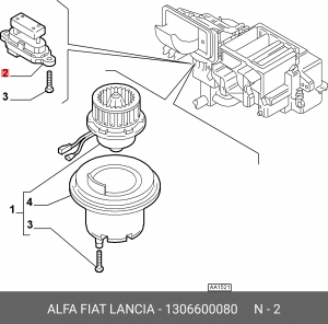 Регулятор скорости электромотора отопителя салона 1306600080 ALFA FIAT LANCIA