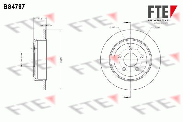 Тормозной диск BS4787 FTE