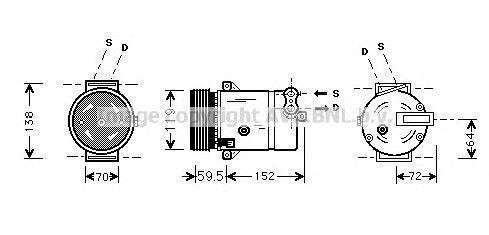 Компрессор, кондиционер OLK318 AVA