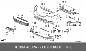 Накладка бампера 71108TL0G00 HONDA