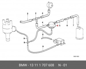 Клапан, пневматическая система 13 11 1 707 608 BMW