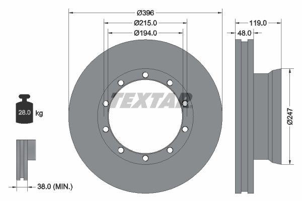 Тормозной диск 93022600 TEXTAR