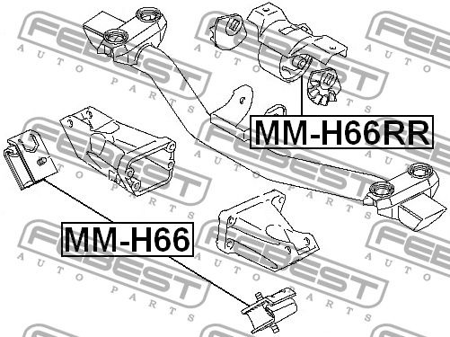 Подушка двигателя MM-H66RR FEBEST