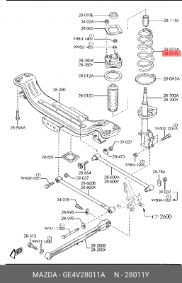 Пружина ходовой части GE4V28011A MAZDA