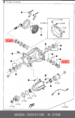 Сальник дифференциала ZZC0-27-238 MAZDA