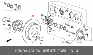 Диск тормозной 42510-TL0-G50 HONDA