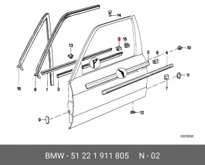 Клипса крепежная 51221911805 BMW