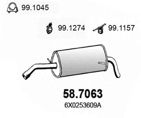Глушитель выхлопных газов конечный 587063 ASSO